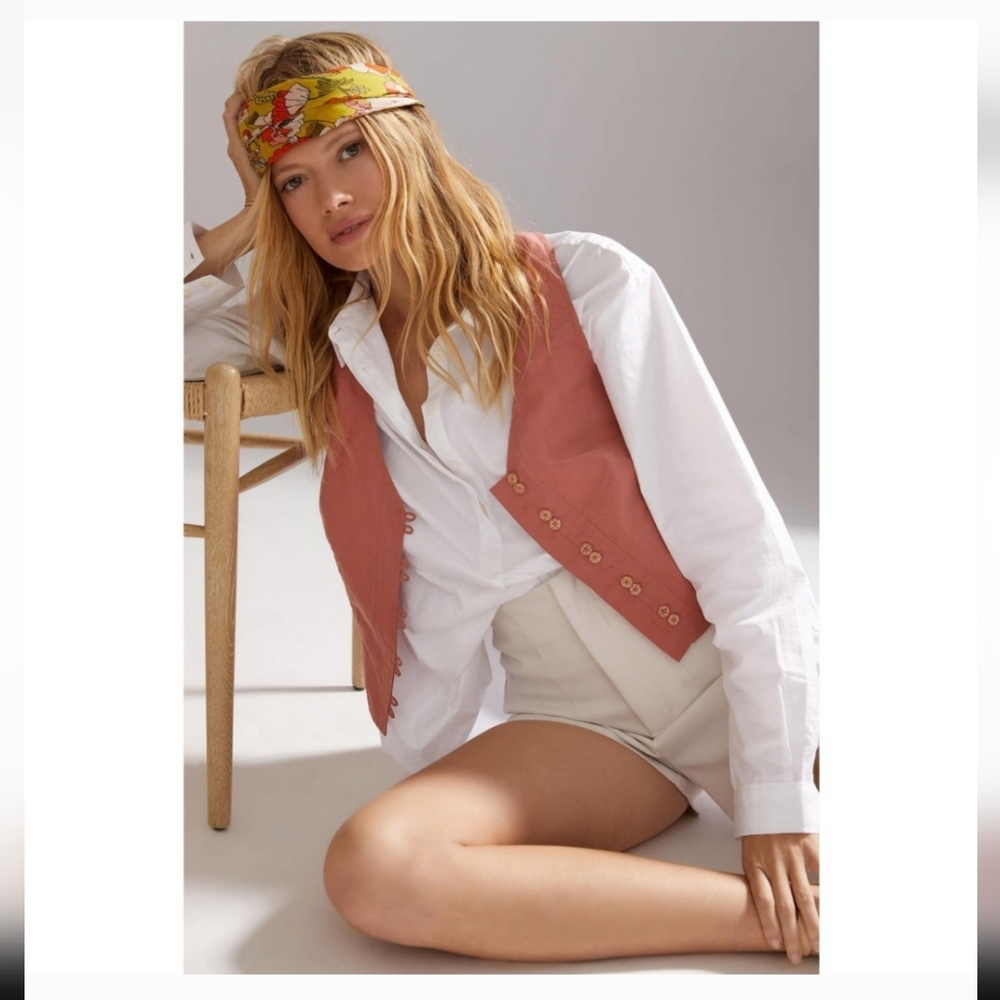 Pink Vest Anthropologie NWT Size 10